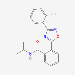 molecular formula C18H16ClN3O2 B7695507 2-(3-(2-chlorophenyl)-1,2,4-oxadiazol-5-yl)-N-isopropylbenzamide 