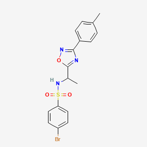 molecular formula C17H16BrN3O3S B7695524 4-bromo-N-(1-(3-(p-tolyl)-1,2,4-oxadiazol-5-yl)ethyl)benzenesulfonamide 