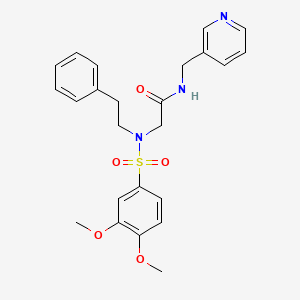 molecular formula C24H27N3O5S B7695525 2-(3,4-dimethoxy-N-phenethylphenylsulfonamido)-N-(pyridin-3-ylmethyl)acetamide 