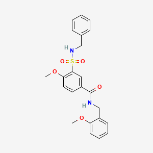 molecular formula C23H24N2O5S B7695532 3-(benzylsulfamoyl)-N-[(2,4-dichlorophenyl)methyl]-4-methoxybenzamide 