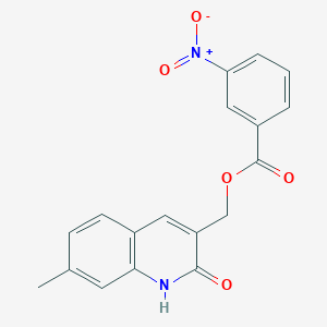 molecular formula C18H14N2O5 B7695538 (2-hydroxy-7-methylquinolin-3-yl)methyl 3-nitrobenzoate CAS No. 672913-10-9