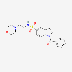 molecular formula C21H25N3O4S B7695548 1-benzoyl-N-(2-morpholinoethyl)indoline-5-sulfonamide 