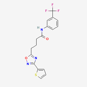 molecular formula C17H14F3N3O2S B7695557 4-(3-(thiophen-2-yl)-1,2,4-oxadiazol-5-yl)-N-(3-(trifluoromethyl)phenyl)butanamide 