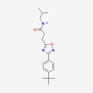 molecular formula C19H27N3O2 B7695564 3-(3-(4-(tert-butyl)phenyl)-1,2,4-oxadiazol-5-yl)-N-isobutylpropanamide 