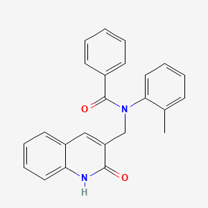 molecular formula C24H20N2O2 B7695566 N-((2-hydroxyquinolin-3-yl)methyl)-N-(o-tolyl)benzamide 