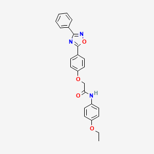 molecular formula C24H21N3O4 B7695591 N-(4-ethoxyphenyl)-2-(4-(3-phenyl-1,2,4-oxadiazol-5-yl)phenoxy)acetamide 