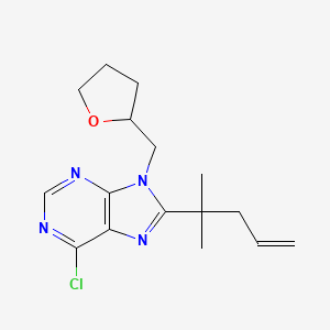 6-Chloro-8-(1,1-dimethylbut-3-enyl)-9-(tetrahydrofuran-2-ylmethyl)purine