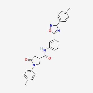 5-oxo-1-(p-tolyl)-N-(3-(3-(p-tolyl)-1,2,4-oxadiazol-5-yl)phenyl)pyrrolidine-3-carboxamide