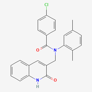 4-chloro-N-(2,5-dimethylphenyl)-N-((2-hydroxyquinolin-3-yl)methyl)benzamide