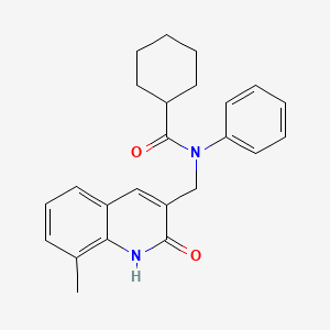 N-((2-hydroxy-8-methylquinolin-3-yl)methyl)-N-phenylcyclohexanecarboxamide