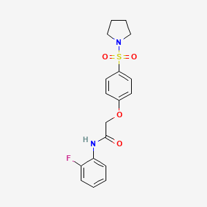 N-(2-fluorophenyl)-2-(4-(pyrrolidin-1-ylsulfonyl)phenoxy)acetamide