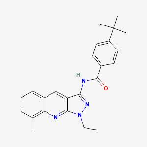 4-(tert-butyl)-N-(1-ethyl-8-methyl-1H-pyrazolo[3,4-b]quinolin-3-yl)benzamide