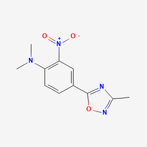 molecular formula C11H12N4O3 B7696492 N,N-dimethyl-4-(3-methyl-1,2,4-oxadiazol-5-yl)-2-nitroaniline 