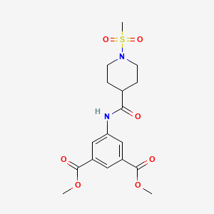 molecular formula C17H22N2O7S B7696502 dimethyl 5-(1-(methylsulfonyl)piperidine-4-carboxamido)isophthalate 