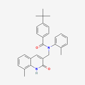 molecular formula C29H30N2O2 B7696514 4-(tert-butyl)-N-((2-hydroxy-8-methylquinolin-3-yl)methyl)-N-(o-tolyl)benzamide 