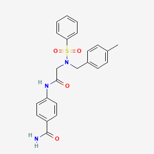 4-[[2-[Benzenesulfonyl-[(4-methylphenyl)methyl]amino]acetyl]amino]benzamide