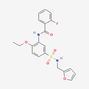 N-(2-ethoxy-5-(N-(furan-2-ylmethyl)sulfamoyl)phenyl)-2-fluorobenzamide