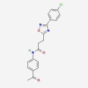 N-(4-acetylphenyl)-3-(3-(4-chlorophenyl)-1,2,4-oxadiazol-5-yl)propanamide