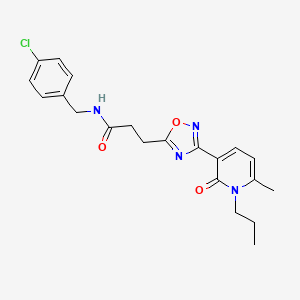 N-[(4-Chlorophenyl)methyl]-3-[3-(6-methyl-2-oxo-1-propyl-1,2-dihydropyridin-3-YL)-1,2,4-oxadiazol-5-YL]propanamide