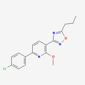 molecular formula C17H16ClN3O2 B7696779 3-(6-(4-chlorophenyl)-2-methoxypyridin-3-yl)-5-propyl-1,2,4-oxadiazole 