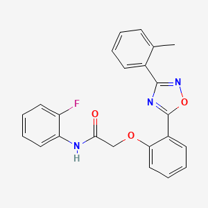 molecular formula C23H18FN3O3 B7696879 N-(2-fluorophenyl)-2-{2-[3-(2-methylphenyl)-1,2,4-oxadiazol-5-yl]phenoxy}acetamide 