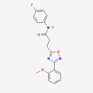 molecular formula C18H16FN3O3 B7696930 N-(4-fluorophenyl)-3-[3-(2-methoxyphenyl)-1,2,4-oxadiazol-5-yl]propanamide 