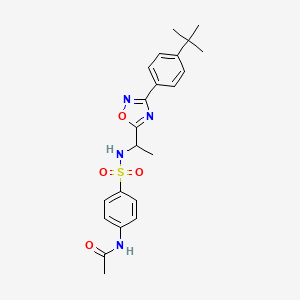 N-(4-(N-(1-(3-(4-(tert-butyl)phenyl)-1,2,4-oxadiazol-5-yl)ethyl)sulfamoyl)phenyl)acetamide