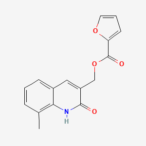 molecular formula C16H13NO4 B7696946 (2-hydroxy-8-methylquinolin-3-yl)methyl furan-2-carboxylate 