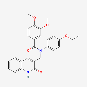 molecular formula C27H26N2O5 B7696953 N-(4-ethoxyphenyl)-N-((2-hydroxyquinolin-3-yl)methyl)-3,4-dimethoxybenzamide 