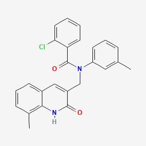 2-chloro-N-((2-hydroxy-8-methylquinolin-3-yl)methyl)-N-(m-tolyl)benzamide