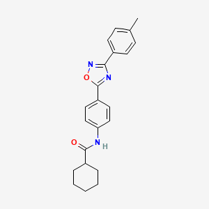 N-(4-(3-(p-tolyl)-1,2,4-oxadiazol-5-yl)phenyl)cyclohexanecarboxamide