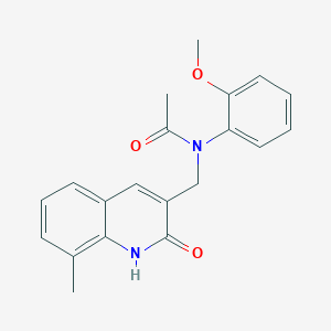 molecular formula C20H20N2O3 B7697003 N-((2-hydroxy-8-methylquinolin-3-yl)methyl)-N-(2-methoxyphenyl)acetamide 