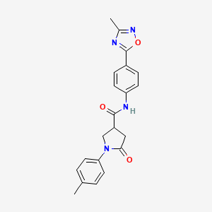 molecular formula C21H20N4O3 B7697006 N-(4-(3-methyl-1,2,4-oxadiazol-5-yl)phenyl)-5-oxo-1-(p-tolyl)pyrrolidine-3-carboxamide 