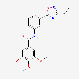 molecular formula C20H21N3O5 B7697011 N-(3-(3-ethyl-1,2,4-oxadiazol-5-yl)phenyl)-3,4,5-trimethoxybenzamide 