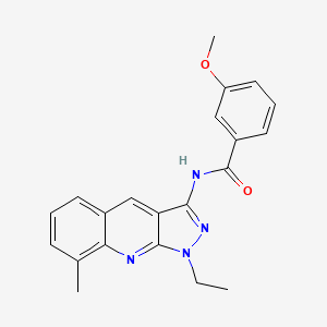 molecular formula C21H20N4O2 B7697014 N-(1-ethyl-8-methyl-1H-pyrazolo[3,4-b]quinolin-3-yl)-3-methoxybenzamide 