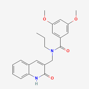 molecular formula C22H24N2O4 B7697016 N-((2-hydroxyquinolin-3-yl)methyl)-3,5-dimethoxy-N-propylbenzamide 