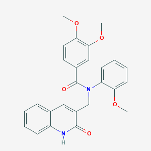 N-((2-hydroxyquinolin-3-yl)methyl)-3,4-dimethoxy-N-(2-methoxyphenyl)benzamide