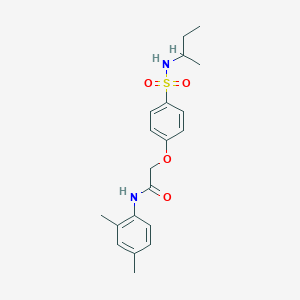 molecular formula C20H26N2O4S B7697028 N-[(2H-1,3-benzodioxol-5-yl)methyl]-2-{4-[(butan-2-yl)sulfamoyl]phenoxy}acetamide 