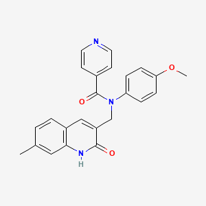 N-((2-hydroxy-7-methylquinolin-3-yl)methyl)-N-(4-methoxyphenyl)isonicotinamide