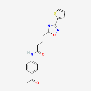 N-(4-acetylphenyl)-4-(3-(thiophen-2-yl)-1,2,4-oxadiazol-5-yl)butanamide