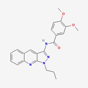 3,4-dimethoxy-N-(1-propyl-1H-pyrazolo[3,4-b]quinolin-3-yl)benzamide