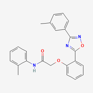 molecular formula C24H21N3O3 B7697076 N-(2-methylphenyl)-2-{2-[3-(3-methylphenyl)-1,2,4-oxadiazol-5-yl]phenoxy}acetamide 