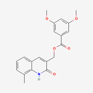 molecular formula C20H19NO5 B7697084 (2-hydroxy-8-methylquinolin-3-yl)methyl 3,5-dimethoxybenzoate 