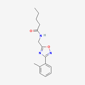 N-((3-(o-tolyl)-1,2,4-oxadiazol-5-yl)methyl)pentanamide