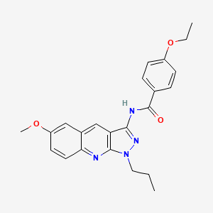 molecular formula C23H24N4O3 B7697116 4-ethoxy-N-(6-methoxy-1-propyl-1H-pyrazolo[3,4-b]quinolin-3-yl)benzamide 