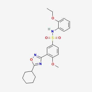 3-(5-cyclohexyl-1,2,4-oxadiazol-3-yl)-N-(2-ethoxyphenyl)-4-methoxybenzenesulfonamide