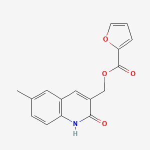 molecular formula C16H13NO4 B7697152 (2-hydroxy-6-methylquinolin-3-yl)methyl furan-2-carboxylate 