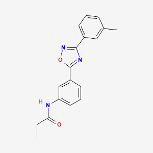 molecular formula C18H17N3O2 B7697153 N-(3-(3-(m-tolyl)-1,2,4-oxadiazol-5-yl)phenyl)propionamide 