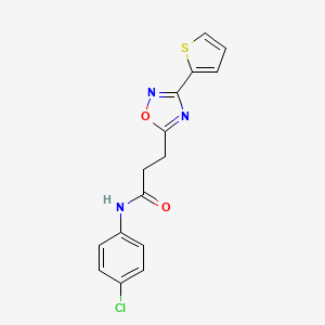 molecular formula C15H12ClN3O2S B7697156 N-(4-Chlorophenyl)-3-[3-(thiophen-2-YL)-1,2,4-oxadiazol-5-YL]propanamide 