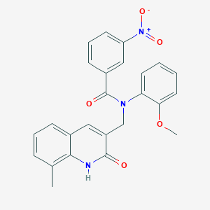 molecular formula C25H21N3O5 B7697183 N-((2-hydroxy-8-methylquinolin-3-yl)methyl)-N-(2-methoxyphenyl)-3-nitrobenzamide 